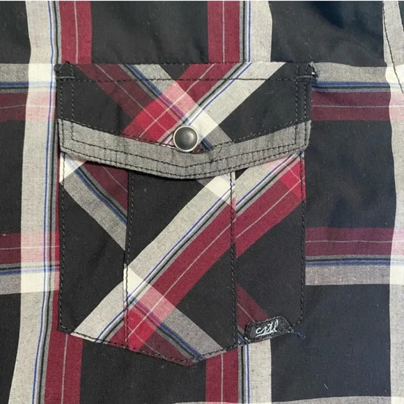 Costal Short Sleeve Plaid Shirt Men Size M - Picture 7 of 7